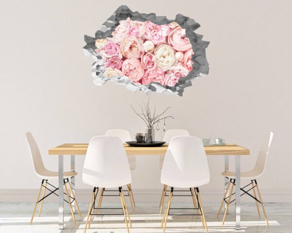 Peonies Wall Sticker - Flower Wall Decal, Self Adhesive, Removable Vinyl, Easy to Install, Wall Decoration, Flower Wall Mural