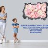 Peonies Wall Sticker - Flower Wall Decal, Self Adhesive, Removable Vinyl, Easy to Install, Wall Decoration, Flower Wall Mural