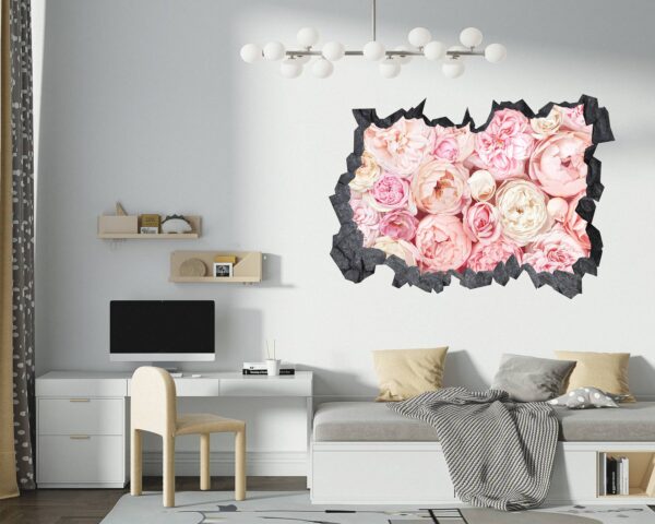 Peonies Wall Sticker - Flower Wall Decal, Self Adhesive, Removable Vinyl, Easy to Install, Wall Decoration, Flower Wall Mural