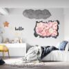 Peonies Wall Sticker - Flower Wall Decal, Self Adhesive, Removable Vinyl, Easy to Install, Wall Decoration, Flower Wall Mural