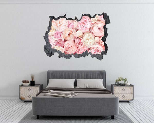 Peonies Wall Sticker - Flower Wall Decal, Self Adhesive, Removable Vinyl, Easy to Install, Wall Decoration, Flower Wall Mural