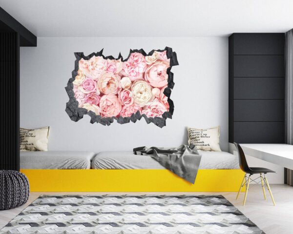 Peonies Wall Sticker - Flower Wall Decal, Self Adhesive, Removable Vinyl, Easy to Install, Wall Decoration, Flower Wall Mural