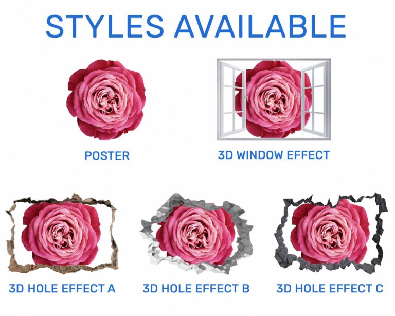 Roses Wall Decal - Flower Wall Sticker, Self Adhesive, Removable Vinyl, Easy to Install, Wall Decoration, Flower Wall Mural