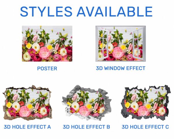 Roses Wall Sticker - Flower Wall Sticker, Self Adhesive, Removable Vinyl, Easy to Install, Wall Decoration, Flower Wall Mural