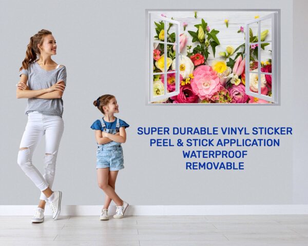 Roses Wall Sticker - Flower Wall Sticker, Self Adhesive, Removable Vinyl, Easy to Install, Wall Decoration, Flower Wall Mural