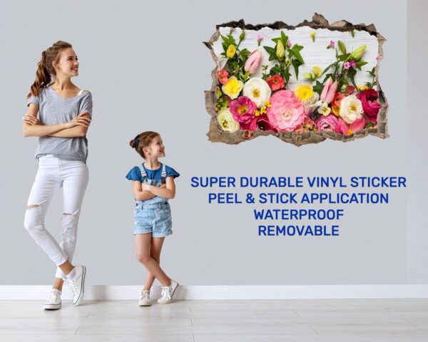 Roses Wall Sticker - Flower Wall Sticker, Self Adhesive, Removable Vinyl, Easy to Install, Wall Decoration, Flower Wall Mural