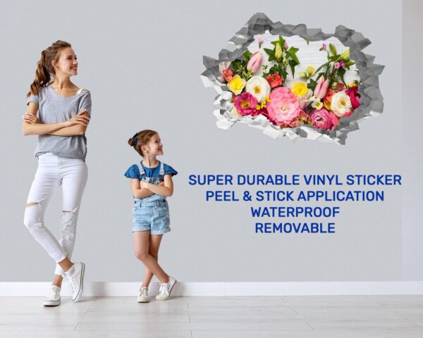 Roses Wall Sticker - Flower Wall Sticker, Self Adhesive, Removable Vinyl, Easy to Install, Wall Decoration, Flower Wall Mural