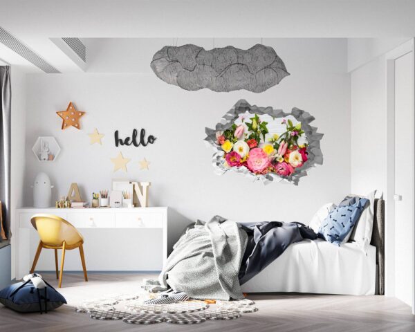 Roses Wall Sticker - Flower Wall Sticker, Self Adhesive, Removable Vinyl, Easy to Install, Wall Decoration, Flower Wall Mural