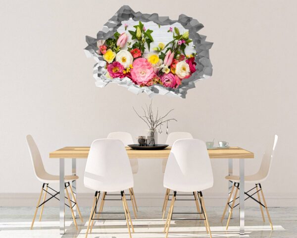 Roses Wall Sticker - Flower Wall Sticker, Self Adhesive, Removable Vinyl, Easy to Install, Wall Decoration, Flower Wall Mural