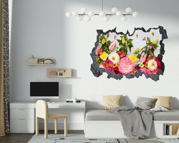 Roses Wall Sticker - Flower Wall Sticker, Self Adhesive, Removable Vinyl, Easy to Install, Wall Decoration, Flower Wall Mural