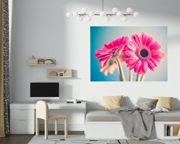 Pink Flower Wall Decal - Flower Wall Sticker, Self Adhesive, Removable Vinyl, Easy to Install, Wall Decoration, Flower Wall Mural