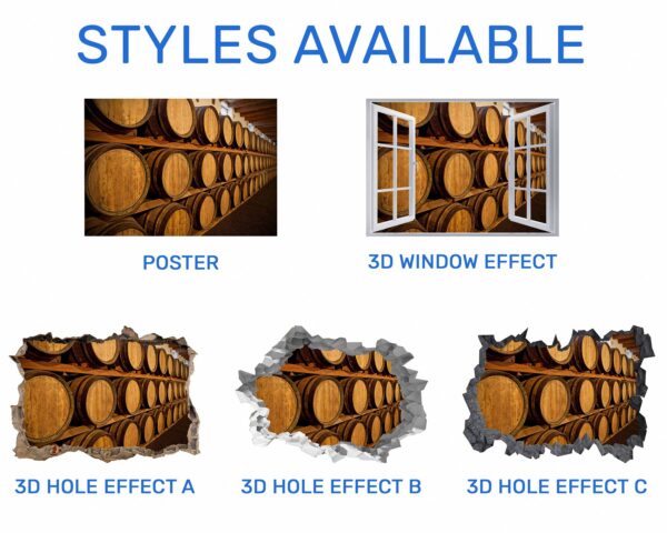 Wine Barrel Wall Decor - Peel and Stick Wall Decal, Vinyl Wall Decal ,Nature Wall Sticker, Wall Decor for Bedroom, Easy To apply, Wall Decor, Living Room Wall Sticker