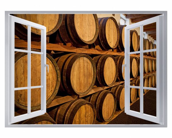 Wine Barrel Wall Decor - Peel and Stick Wall Decal, Vinyl Wall Decal ,Nature Wall Sticker, Wall Decor for Bedroom, Easy To apply, Wall Decor, Living Room Wall Sticker