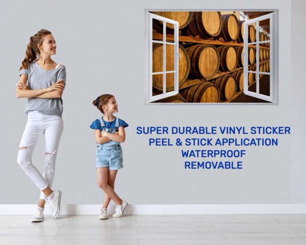 Wine Barrel Wall Decor - Peel and Stick Wall Decal, Vinyl Wall Decal ,Nature Wall Sticker, Wall Decor for Bedroom, Easy To apply, Wall Decor, Living Room Wall Sticker