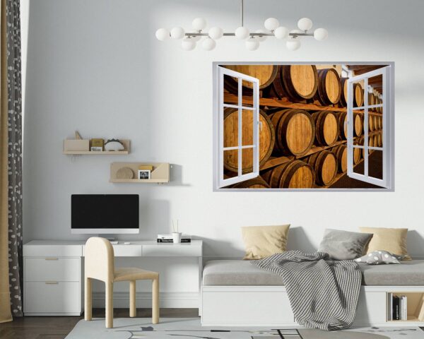 Wine Barrel Wall Decor - Peel and Stick Wall Decal, Vinyl Wall Decal ,Nature Wall Sticker, Wall Decor for Bedroom, Easy To apply, Wall Decor, Living Room Wall Sticker