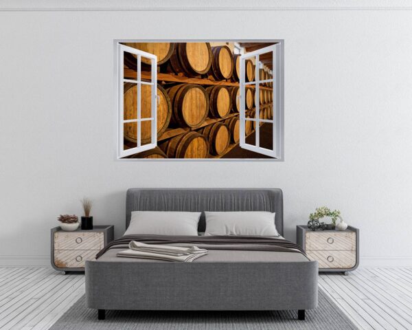 Wine Barrel Wall Decor - Peel and Stick Wall Decal, Vinyl Wall Decal ,Nature Wall Sticker, Wall Decor for Bedroom, Easy To apply, Wall Decor, Living Room Wall Sticker