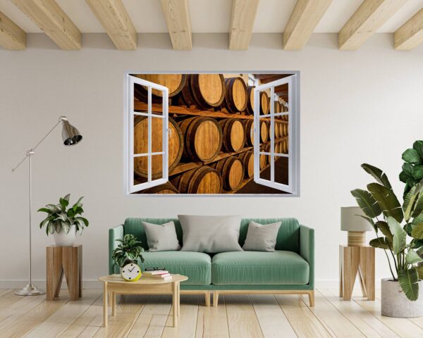 Wine Barrel Wall Decor - Peel and Stick Wall Decal, Vinyl Wall Decal ,Nature Wall Sticker, Wall Decor for Bedroom, Easy To apply, Wall Decor, Living Room Wall Sticker