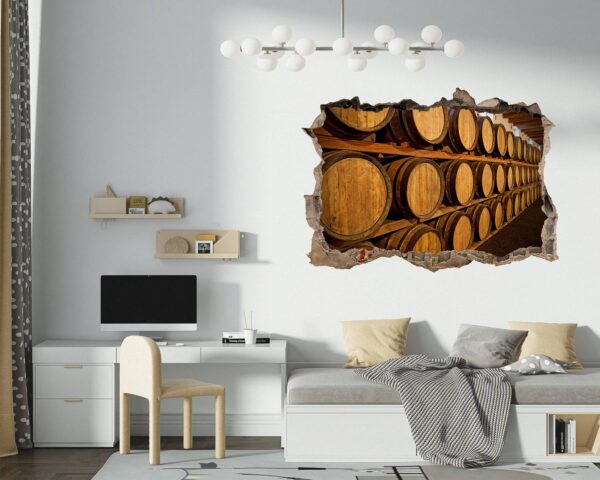 Wine Barrel Wall Decor - Peel and Stick Wall Decal, Vinyl Wall Decal ,Nature Wall Sticker, Wall Decor for Bedroom, Easy To apply, Wall Decor, Living Room Wall Sticker