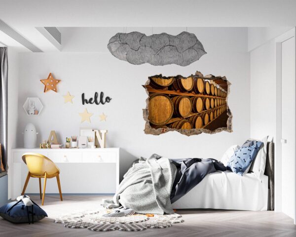 Wine Barrel Wall Decor - Peel and Stick Wall Decal, Vinyl Wall Decal ,Nature Wall Sticker, Wall Decor for Bedroom, Easy To apply, Wall Decor, Living Room Wall Sticker