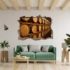 Wine Barrel Wall Decor - Peel and Stick Wall Decal, Vinyl Wall Decal ,Nature Wall Sticker, Wall Decor for Bedroom, Easy To apply, Wall Decor, Living Room Wall Sticker