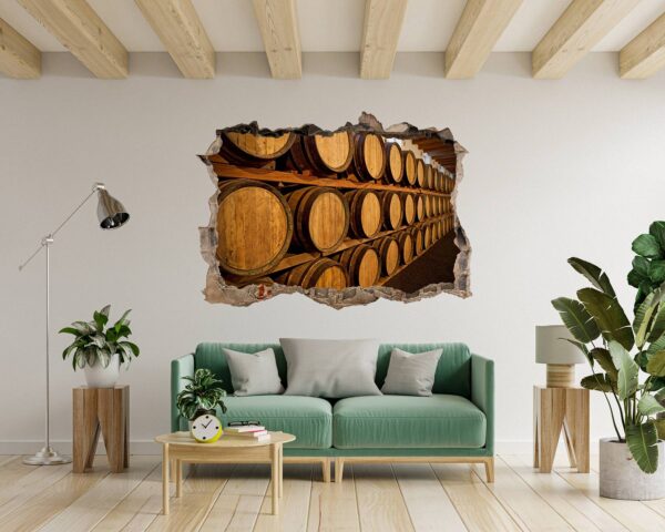 Wine Barrel Wall Decor - Peel and Stick Wall Decal, Vinyl Wall Decal ,Nature Wall Sticker, Wall Decor for Bedroom, Easy To apply, Wall Decor, Living Room Wall Sticker