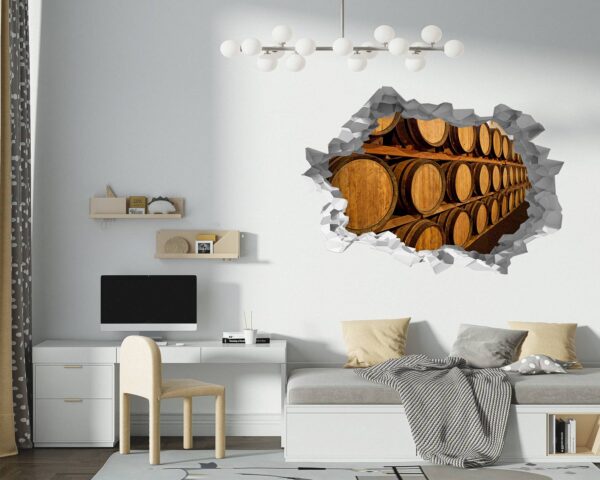 Wine Barrel Wall Decor - Peel and Stick Wall Decal, Vinyl Wall Decal ,Nature Wall Sticker, Wall Decor for Bedroom, Easy To apply, Wall Decor, Living Room Wall Sticker