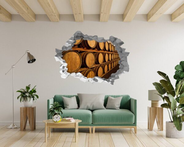 Wine Barrel Wall Decor - Peel and Stick Wall Decal, Vinyl Wall Decal ,Nature Wall Sticker, Wall Decor for Bedroom, Easy To apply, Wall Decor, Living Room Wall Sticker