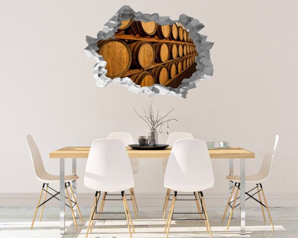 Wine Barrel Wall Decor - Peel and Stick Wall Decal, Vinyl Wall Decal ,Nature Wall Sticker, Wall Decor for Bedroom, Easy To apply, Wall Decor, Living Room Wall Sticker