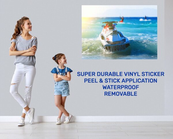 Jet Ski - Sport Wall Decal, Bedroom Wall Sticker, Self Adhesive Wall Decal, Wall Art Sport, Printable Wall Art