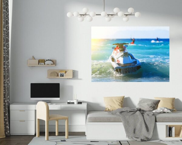 Jet Ski - Sport Wall Decal, Bedroom Wall Sticker, Self Adhesive Wall Decal, Wall Art Sport, Printable Wall Art