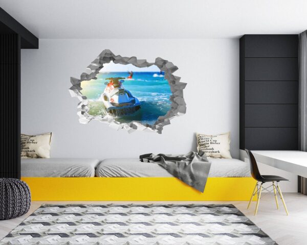 Jet Ski - Sport Wall Decal, Bedroom Wall Sticker, Self Adhesive Wall Decal, Wall Art Sport, Printable Wall Art