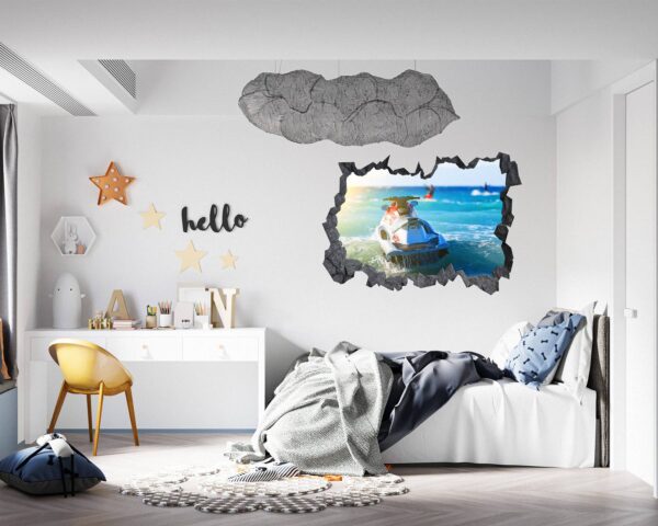 Jet Ski - Sport Wall Decal, Bedroom Wall Sticker, Self Adhesive Wall Decal, Wall Art Sport, Printable Wall Art