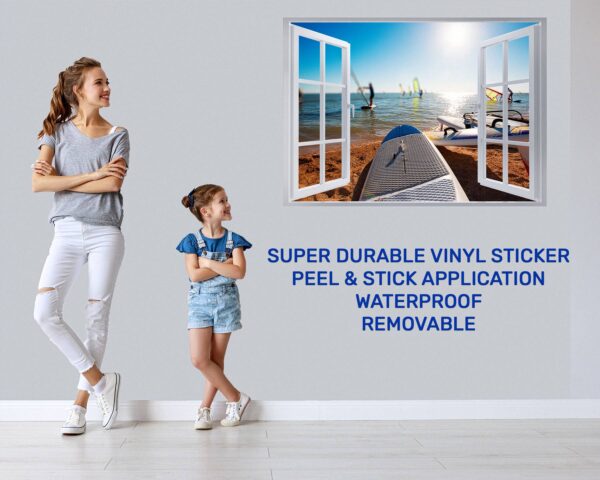 Surfing Wall Decal - Sport Theme Wall Decor, Living Room Wall Art, Wall Decal Sports, Digital print, Removable Wall Sticker