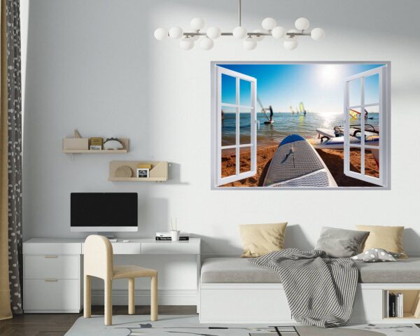 Surfing Wall Decal - Sport Theme Wall Decor, Living Room Wall Art, Wall Decal Sports, Digital print, Removable Wall Sticker