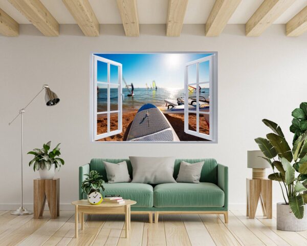 Surfing Wall Decal - Sport Theme Wall Decor, Living Room Wall Art, Wall Decal Sports, Digital print, Removable Wall Sticker