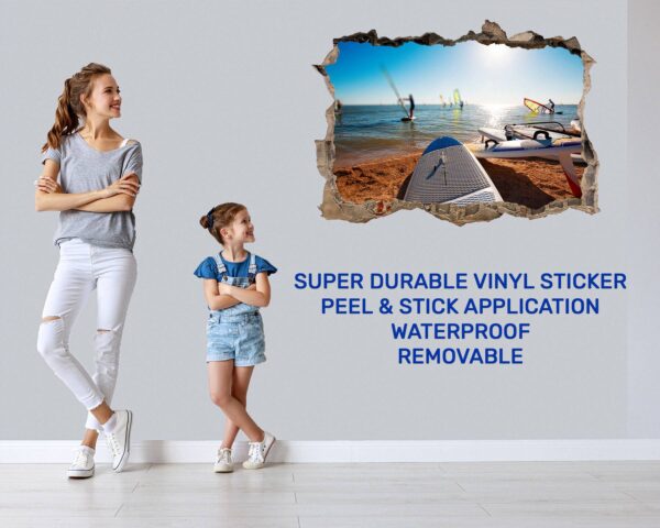 Surfing Wall Decal - Sport Theme Wall Decor, Living Room Wall Art, Wall Decal Sports, Digital print, Removable Wall Sticker