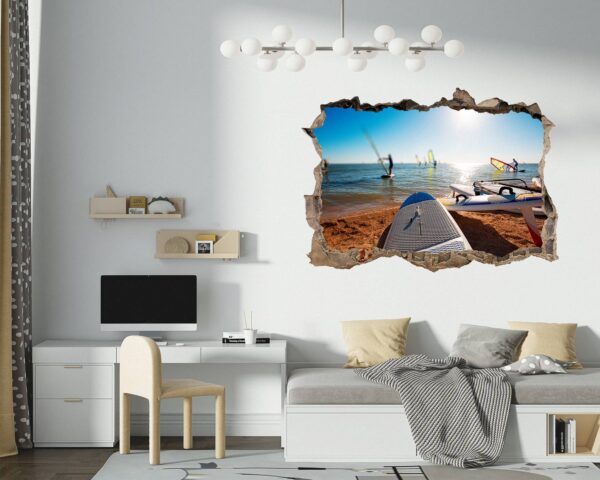 Surfing Wall Decal - Sport Theme Wall Decor, Living Room Wall Art, Wall Decal Sports, Digital print, Removable Wall Sticker