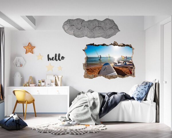 Surfing Wall Decal - Sport Theme Wall Decor, Living Room Wall Art, Wall Decal Sports, Digital print, Removable Wall Sticker