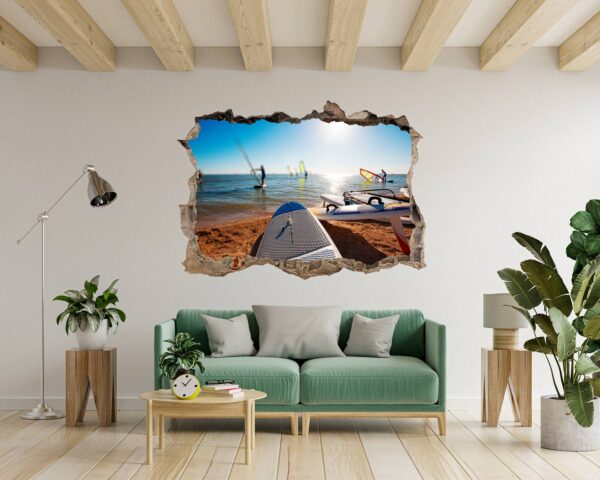 Surfing Wall Decal - Sport Theme Wall Decor, Living Room Wall Art, Wall Decal Sports, Digital print, Removable Wall Sticker