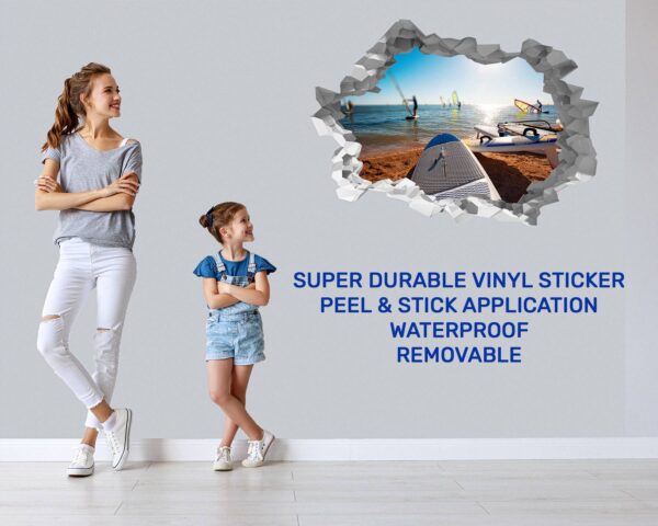 Surfing Wall Decal - Sport Theme Wall Decor, Living Room Wall Art, Wall Decal Sports, Digital print, Removable Wall Sticker