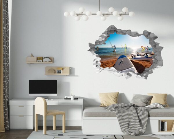 Surfing Wall Decal - Sport Theme Wall Decor, Living Room Wall Art, Wall Decal Sports, Digital print, Removable Wall Sticker