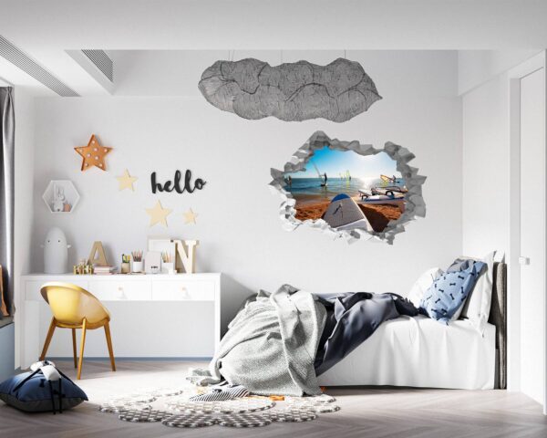 Surfing Wall Decal - Sport Theme Wall Decor, Living Room Wall Art, Wall Decal Sports, Digital print, Removable Wall Sticker