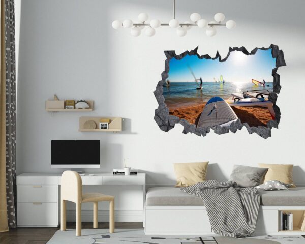 Surfing Wall Decal - Sport Theme Wall Decor, Living Room Wall Art, Wall Decal Sports, Digital print, Removable Wall Sticker