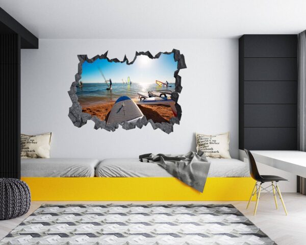 Surfing Wall Decal - Sport Theme Wall Decor, Living Room Wall Art, Wall Decal Sports, Digital print, Removable Wall Sticker