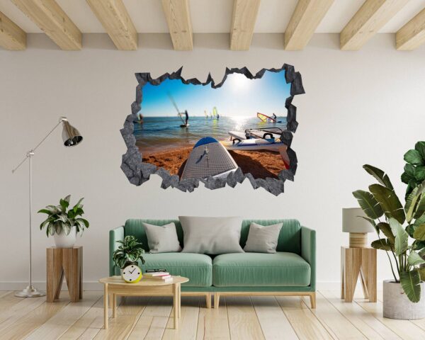 Surfing Wall Decal - Sport Theme Wall Decor, Living Room Wall Art, Wall Decal Sports, Digital print, Removable Wall Sticker