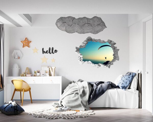 Paragliding Sport - Sport Wall Sticker, Bedroom Wall Sticker, Wall Art Sport, Printable Wall Art, Removable Wall Sticker