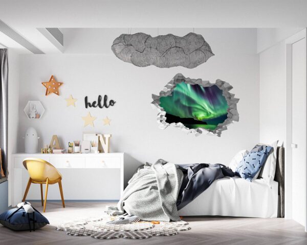 Sky Wall Sticker - Peel and Stick Wall Decal, Aurora Borealis Wall Art, Vinyl Wall Decal, Wall Decor for Bedroom, Easy To apply, Wall Decor, Living Room Wall Sticker