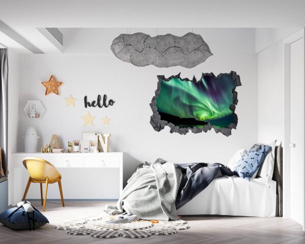 Sky Wall Sticker - Peel and Stick Wall Decal, Aurora Borealis Wall Art, Vinyl Wall Decal, Wall Decor for Bedroom, Easy To apply, Wall Decor, Living Room Wall Sticker