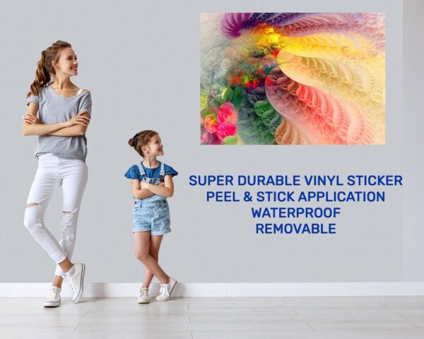 Colorfull Abstract - Self Adhesive Wall Sticker, Abstract Wall Décor, Vedroom Wall Decal, Vinyl Sticker, Art Print, Room Décor