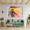 Colorfull Abstract - Self Adhesive Wall Sticker, Abstract Wall Décor, Vedroom Wall Decal, Vinyl Sticker, Art Print, Room Décor